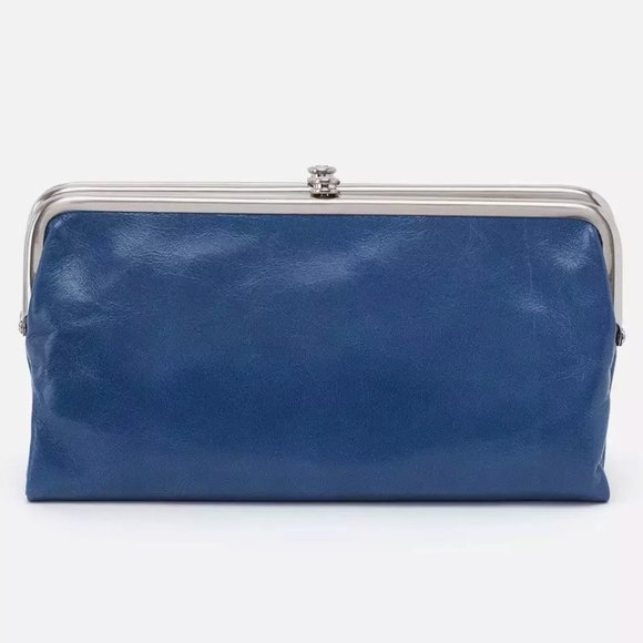 NWT New Hobo Lauren Clutch Wallet ATLANTIS BLUE Leather Retired Rare